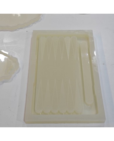 Epoksi Reçine Tavla Silikon Kalıp Modeli Mold 47,5 cm x 27,5 cm