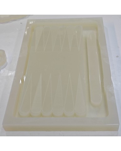 Epoksi Reçine Tavla Silikon Kalıp Modeli Mold 47,5 cm x 27,5 cm