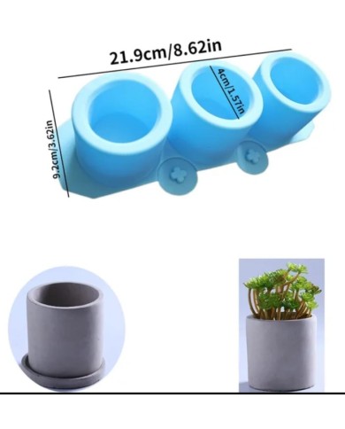 Üçlü Sükulent Saksı Kalıbı-1283