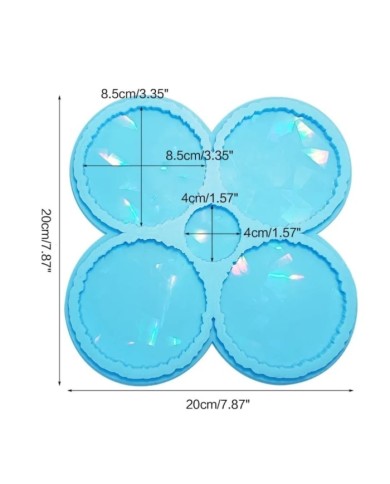 Çoklu Tırtıklı Hologram Magnet Bardak Altlığı Silikon Epoksi Kalıbı - Kod:538