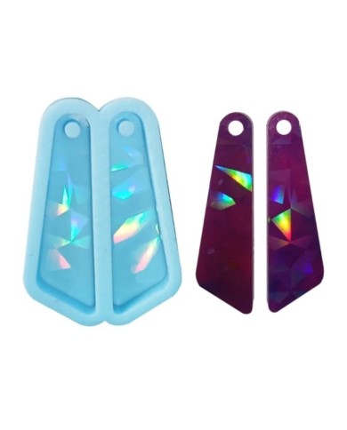 Küpe Holografik Anahtarlık Reçine Silikon Kalıp - Kod:520