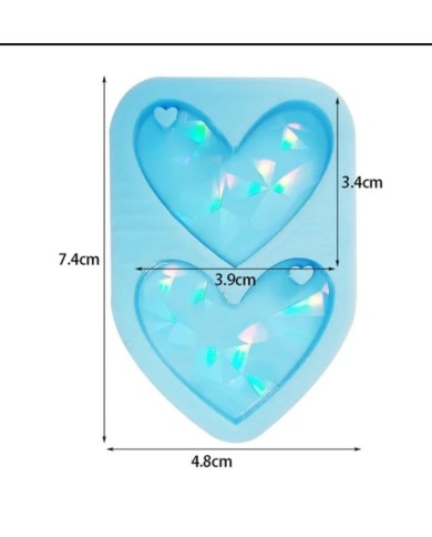 Kalp Holografik Işık ve Gölge Epoksi Reçine Kalıp - Kod:518